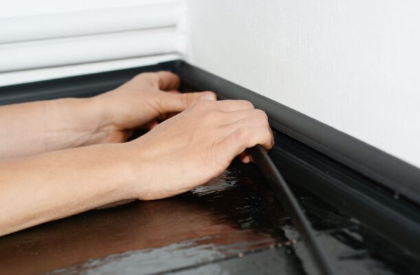 black skirting boards
